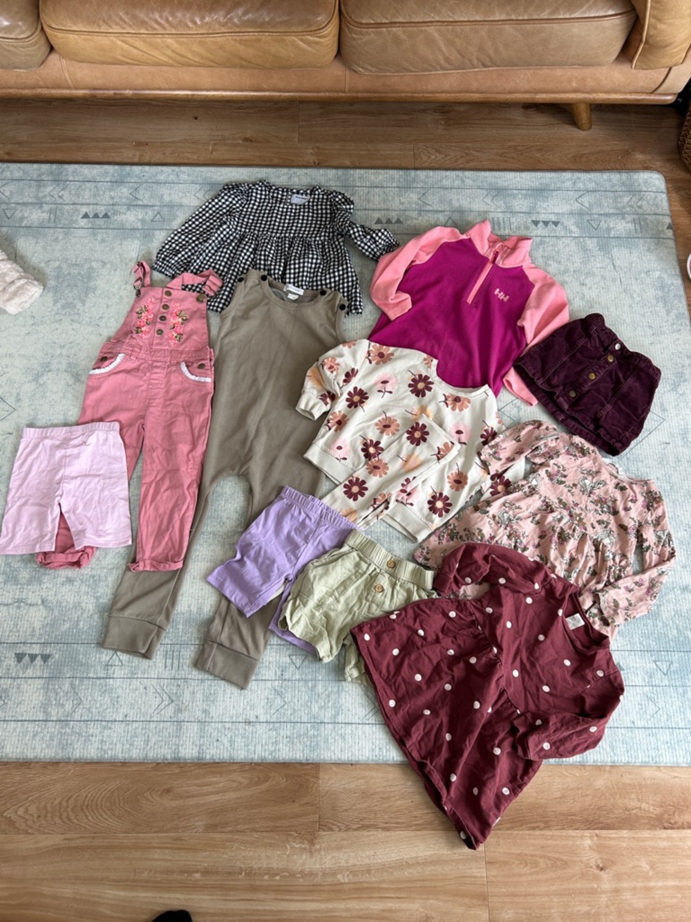 Girls Mixed Clothing Lot with Pink, Mauve, Cream & Olive Pieces